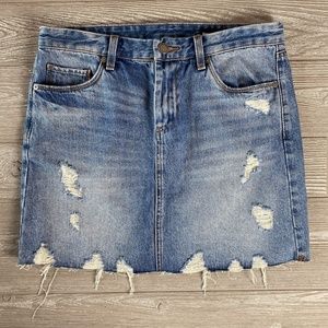 💜 NWOT BLANKNYC Distressed Cut Off Denim Skirt 28